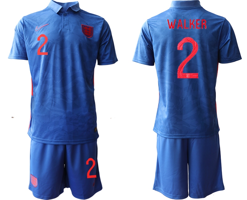 Men 2021 European Cup England away blue #2 Soccer Jersey->england jersey->Soccer Country Jersey